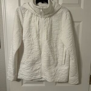 DSG White Hooded Jacket with Quilted Design